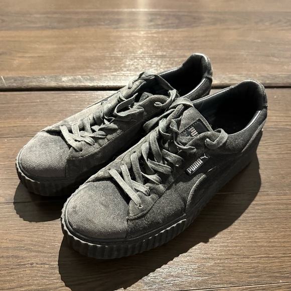 Fendi x Puma Men's Charcoal velvet Sneakers - Picture 1 of 4